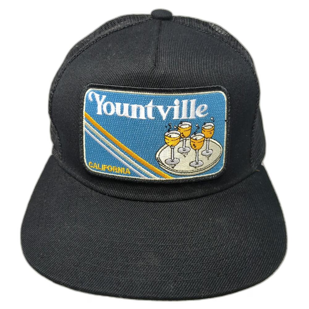 Bart Bridge Trucker Hat Black One Size Snapback Mesh Yountville California Wine